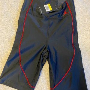 NWT Nike Jordan Essentials Women's Black/Red Mid-Rise Bike Shorts